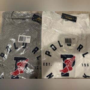 Polo by Ralph Lauren Gray and White Long Sleeve Tees